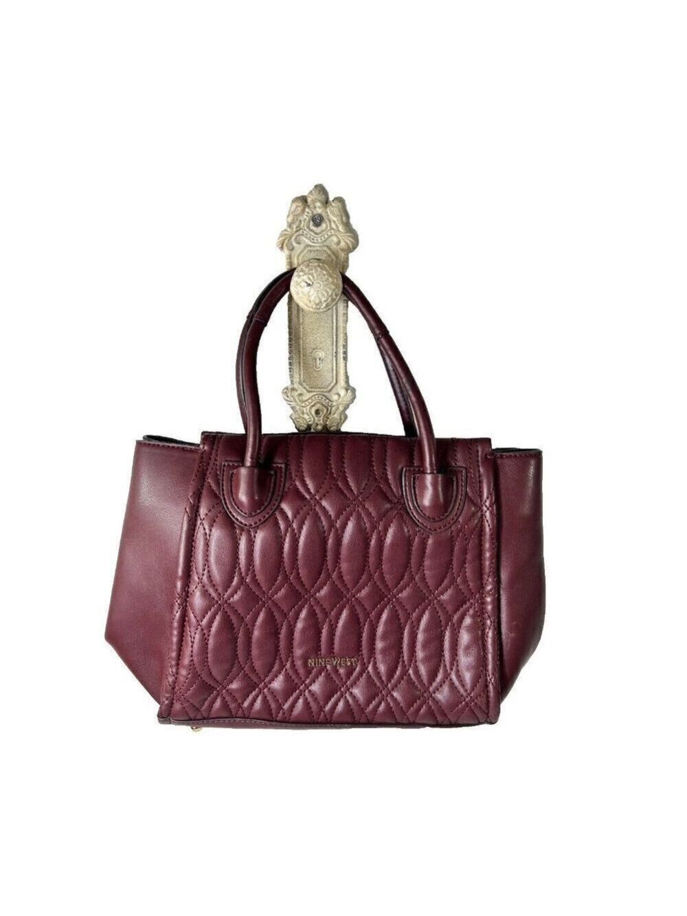 Nine West Camden Jet Set Satchel burgundy Merlot